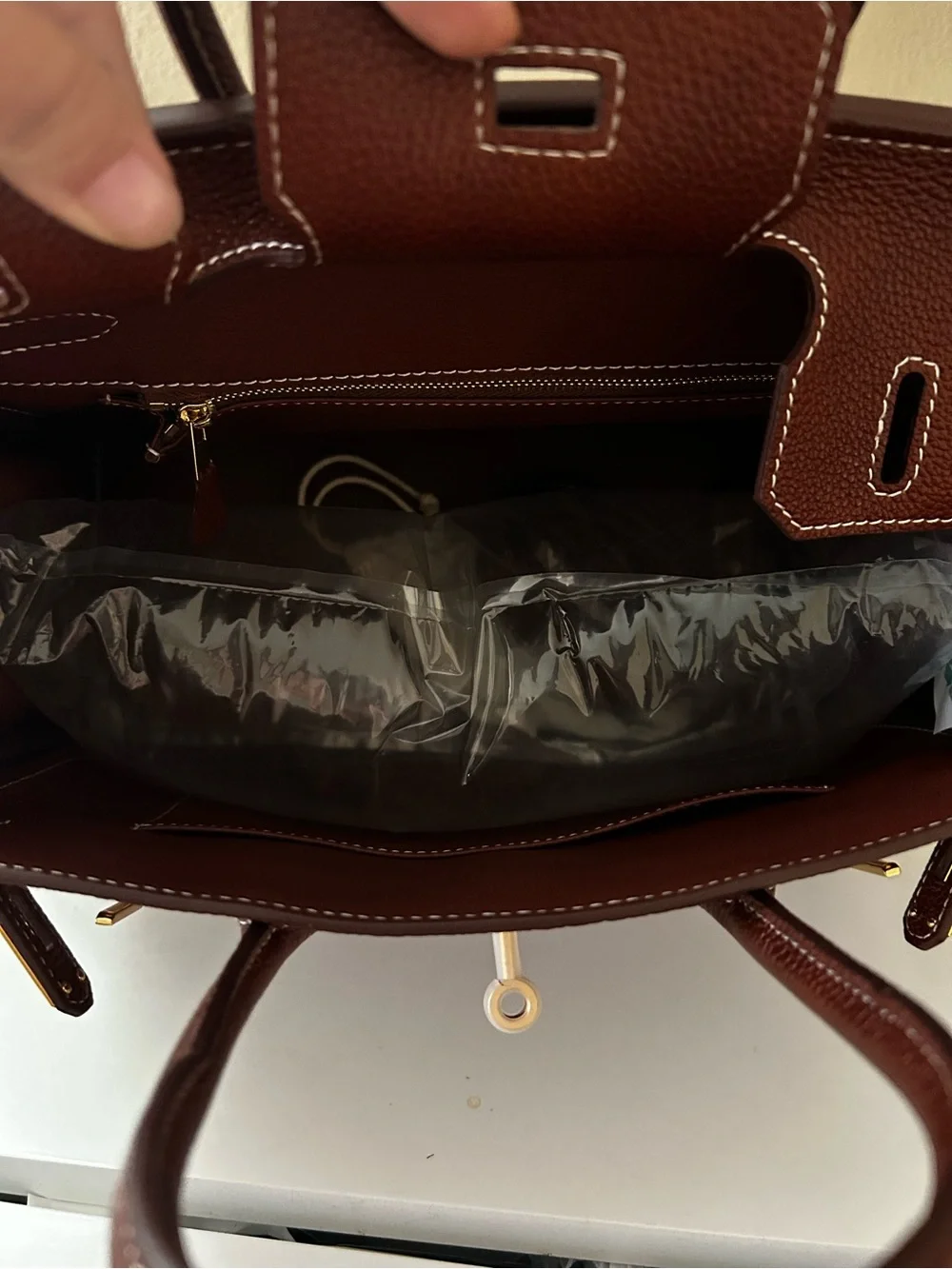 30cm Brown Saddle Leather Top-Handle Satchel